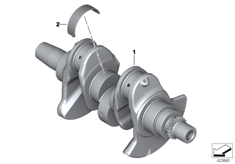 Crankshaft with bearing shells