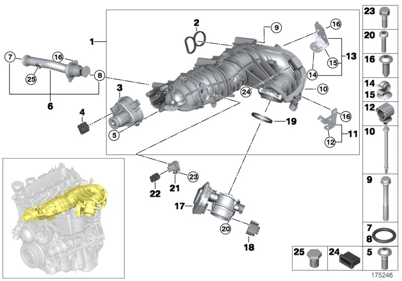 Intake manifold AGR with flap control