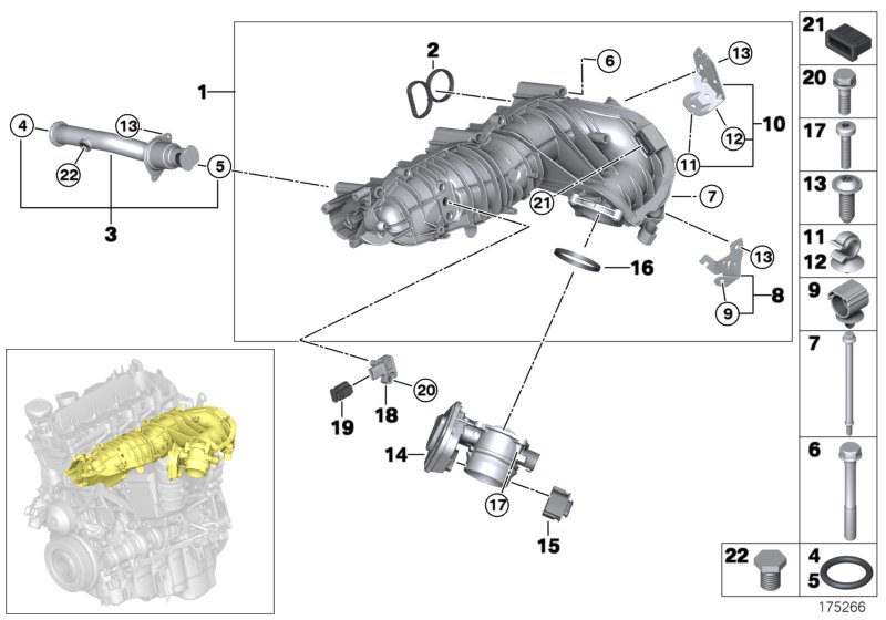 Intake manifold AGR without flap control