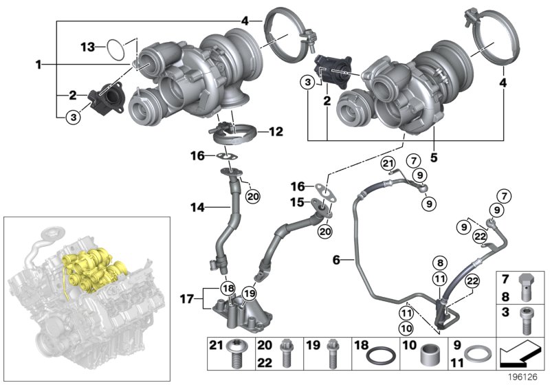 Exhaust turbocharger with lubrication