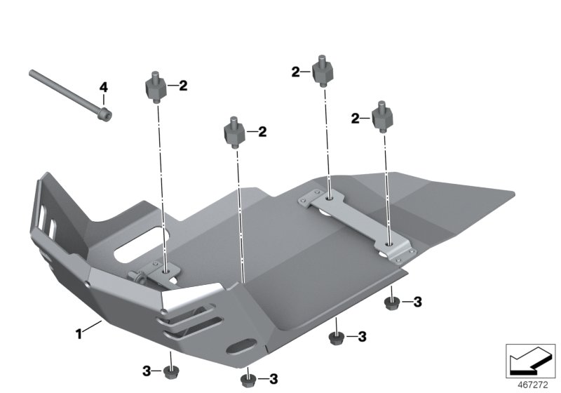 Engine guard, aluminium, large