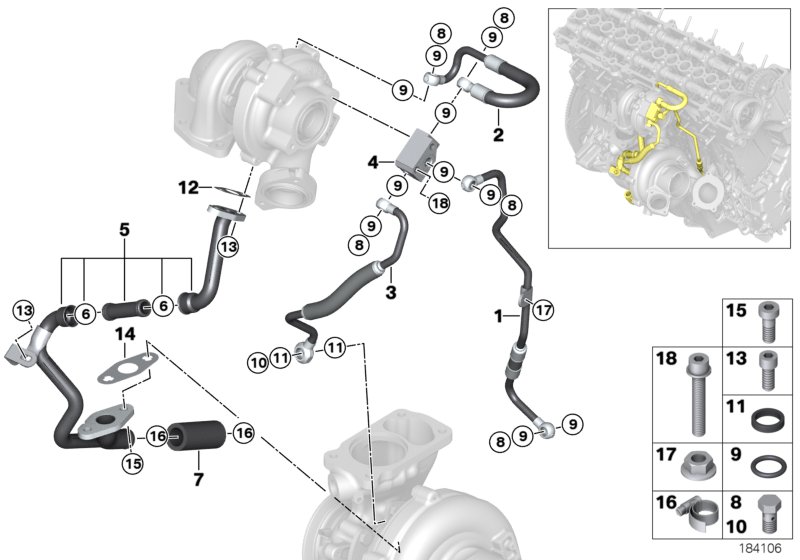Exhaust turbocharger oil supply