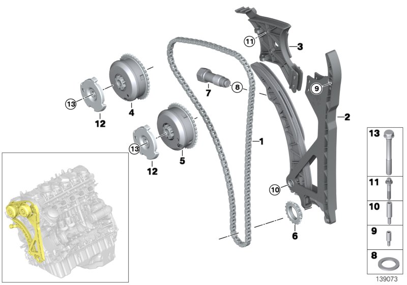 Timing and valve train-timing chain