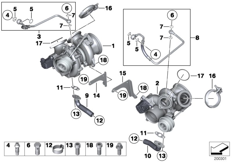 Exhaust turbocharger with lubrication