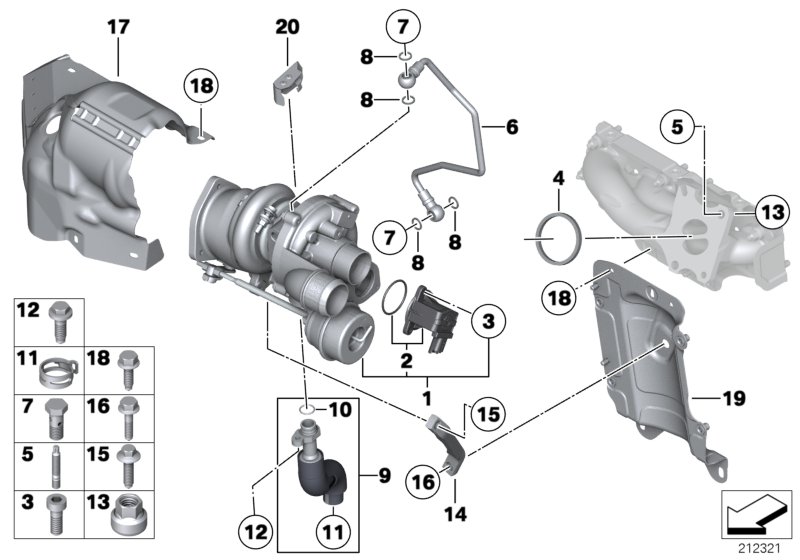 Exhaust turbocharger with lubrication