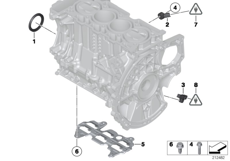 Engine block mounting parts