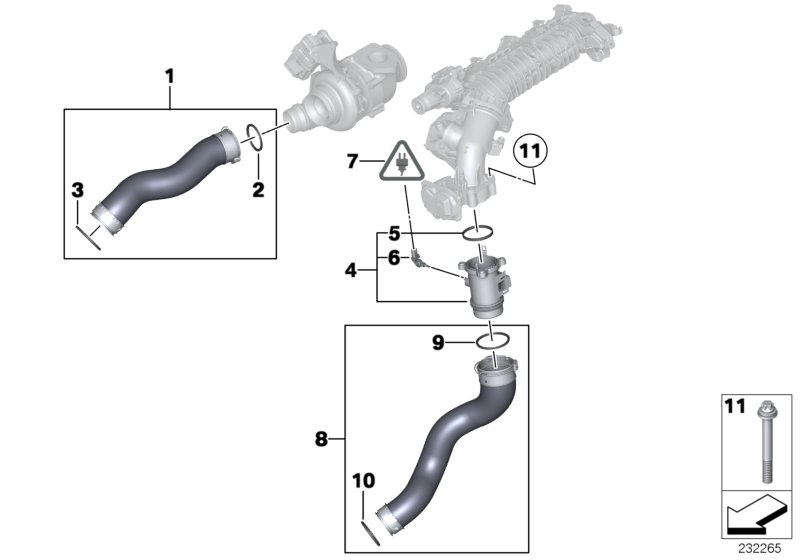 Intake manifold-supercharg.air duct/AGR
