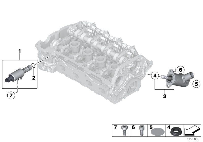 Cylinder head, electr. add-on parts