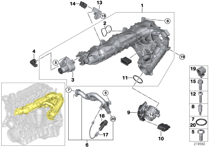 Intake manifold AGR with flap control