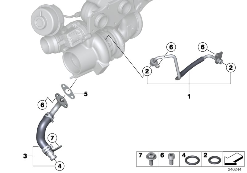 Exhaust turbocharger oil supply