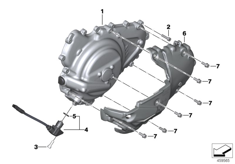 Engine housing cover, left