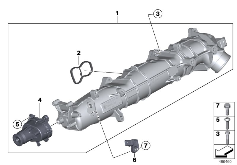 Intake manifold AGR with flap control