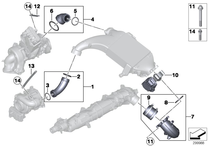 Intake manifold-supercharg.air duct/AGR