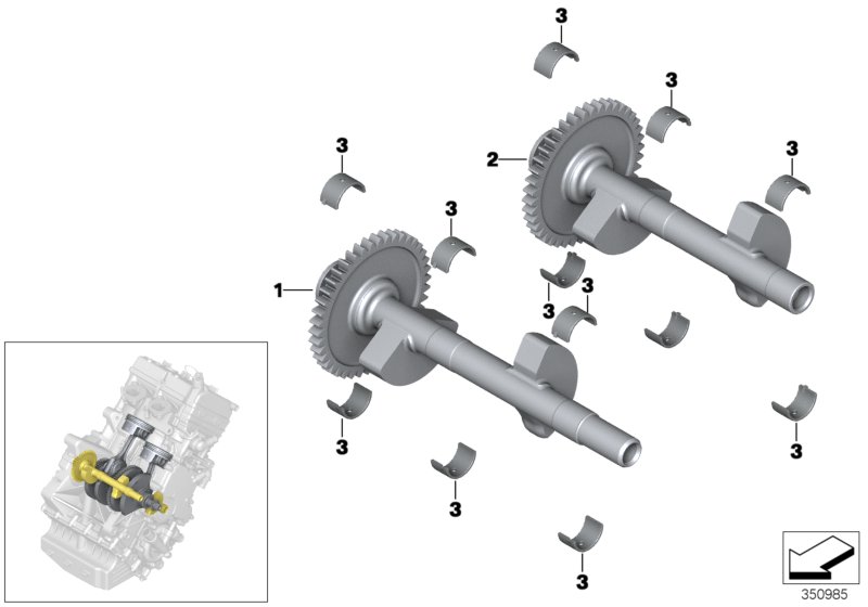 Crankshaft drive mass compensator