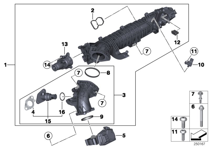 Intake manifold AGR with flap control