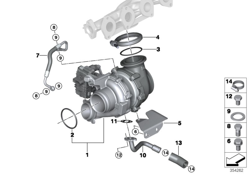 Exhaust turbocharger with lubrication