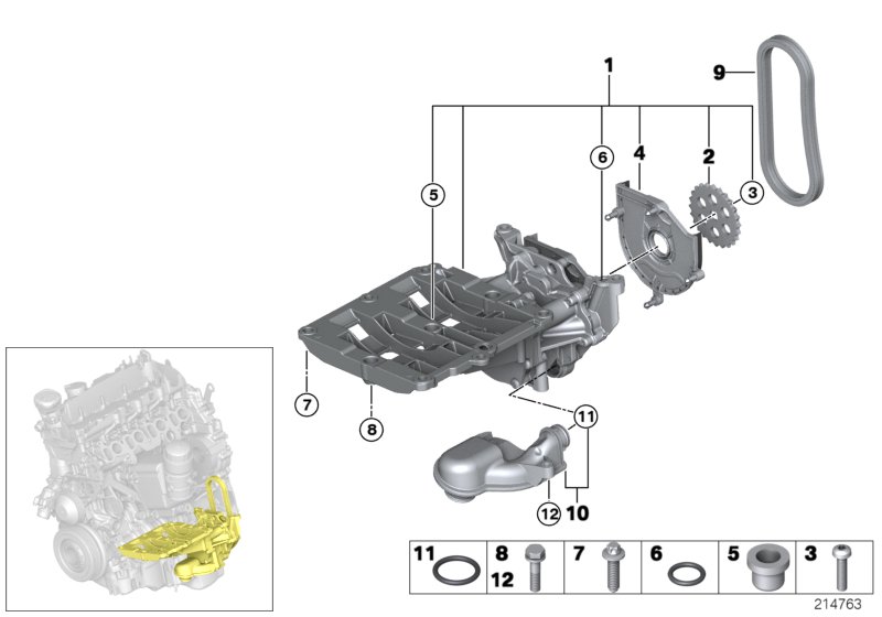 Lubrication system/Oil pump with drive
