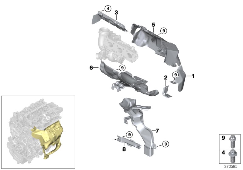Exhaust turbocharger heat protection