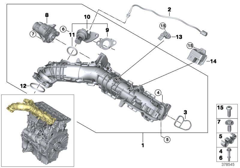 Intake manifold AGR with flap control