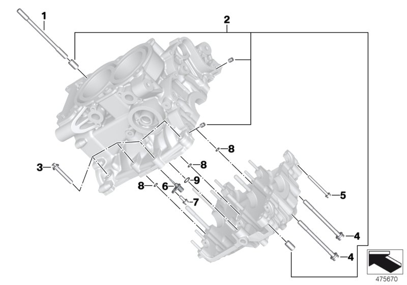 Engine housing mounting parts