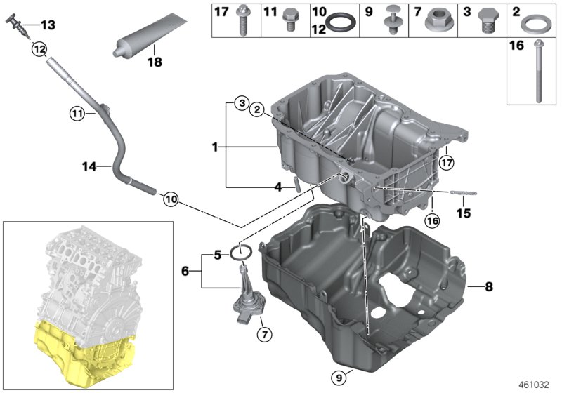 Oil pan/oil level indicator