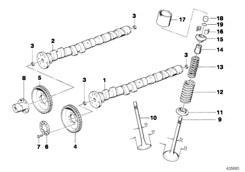 Valve timing gear - camshaft/valves