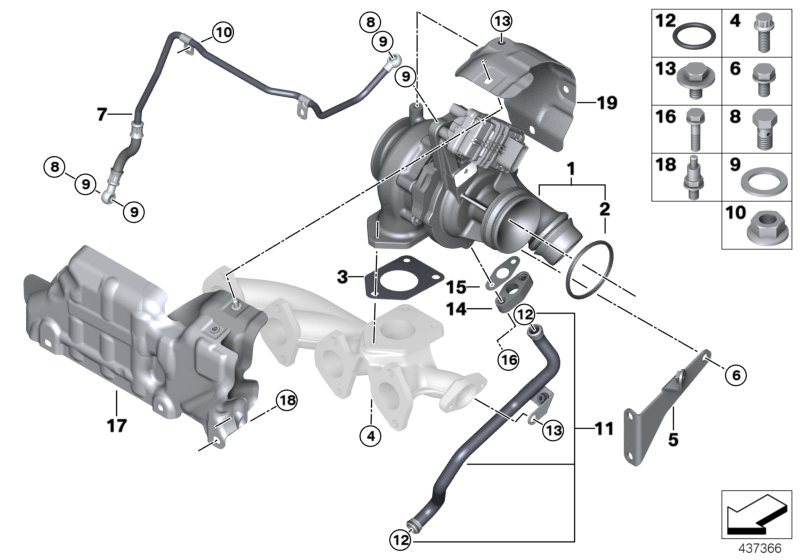 Exhaust turbocharger with lubrication