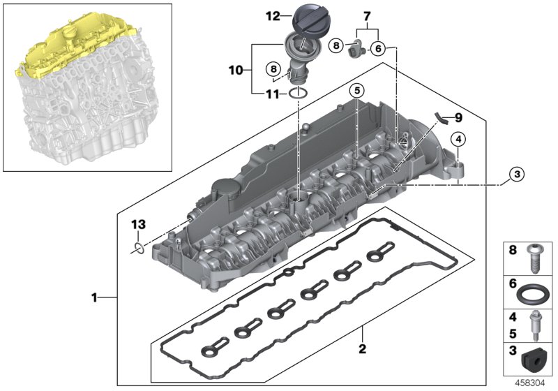 Cylinder head cover/Mounting parts