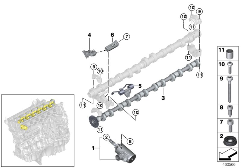 Valve timing gear,eccentr.shaft,actuator