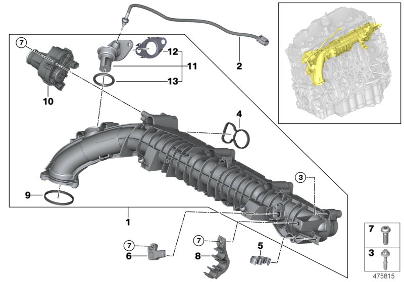 Intake manifold AGR with flap control