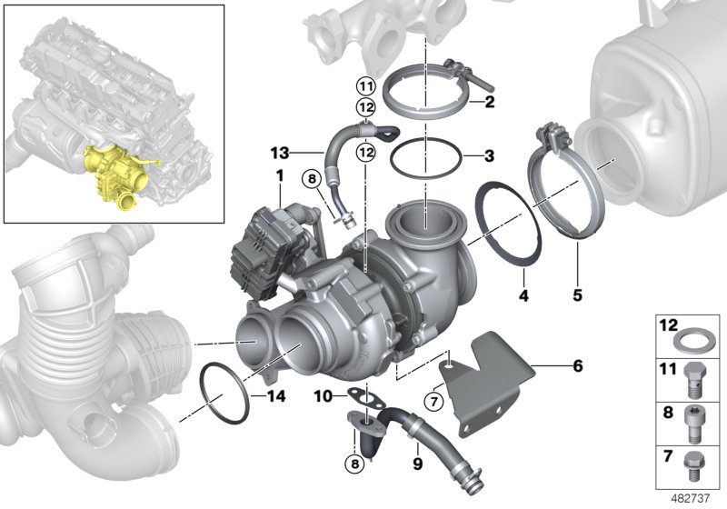 Exhaust turbocharger with lubrication