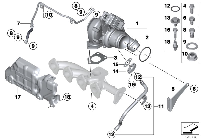Exhaust turbocharger with lubrication