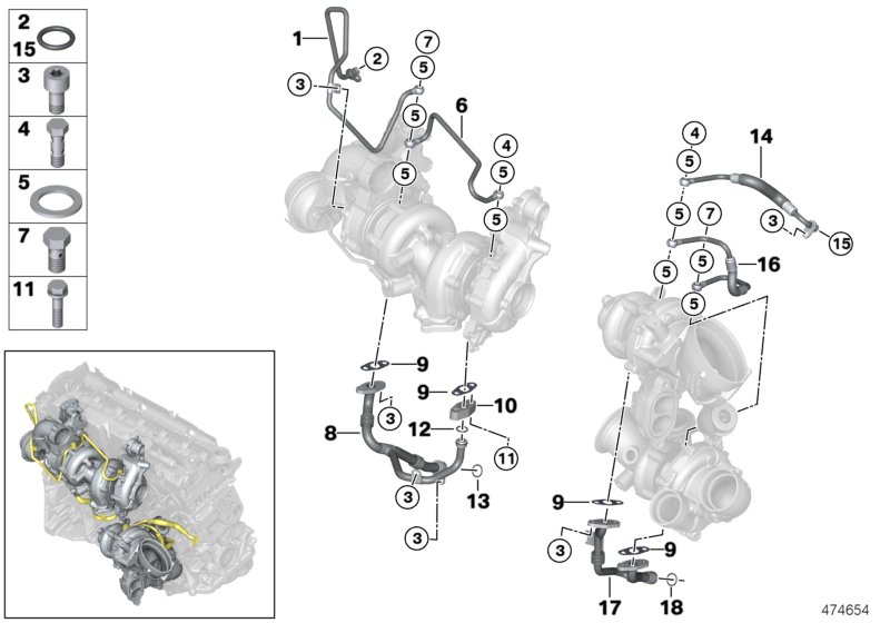 Exhaust turbocharger oil supply