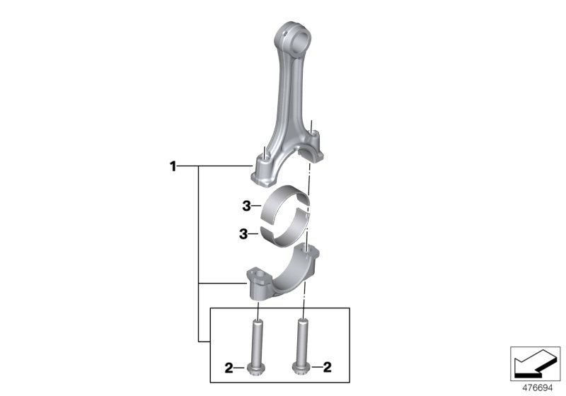 Connecting rod with bearing