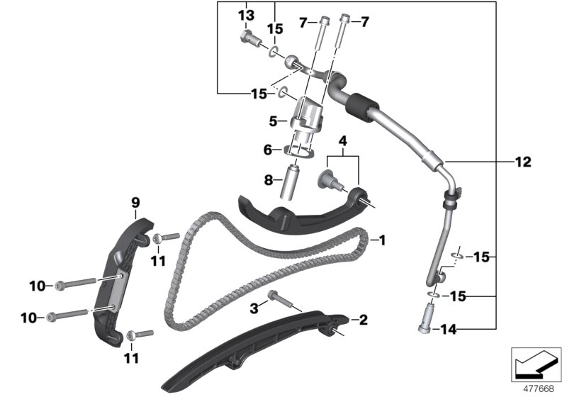 Timing chain/Chain tensioner/Slide rail
