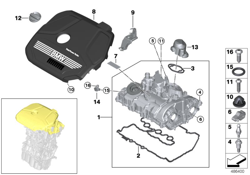 Cylinder head cover/Mounting parts