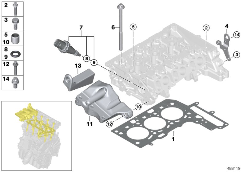 Cylinder head attached parts
