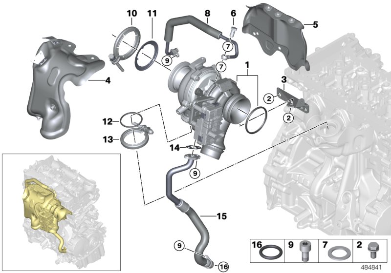 Exhaust turbocharger with lubrication