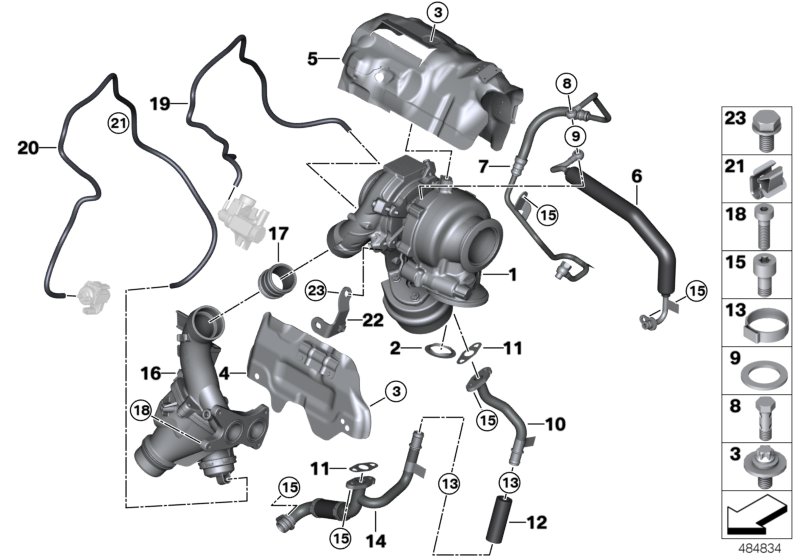 Exhaust turbocharger with lubrication
