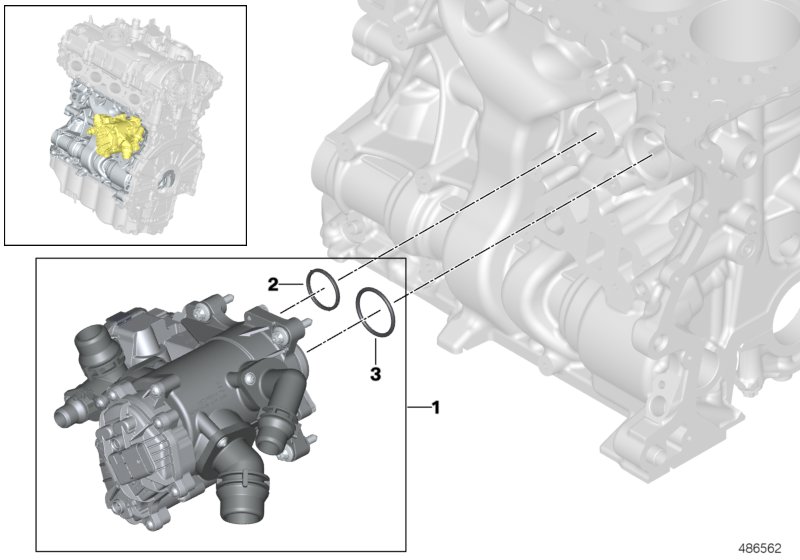 Cooling system-thermostat housing