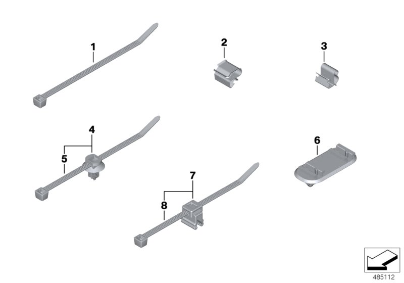 Cable strap, hose/cable clip