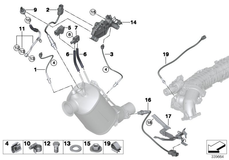 Diesel partic.filt.sens./mount.parts