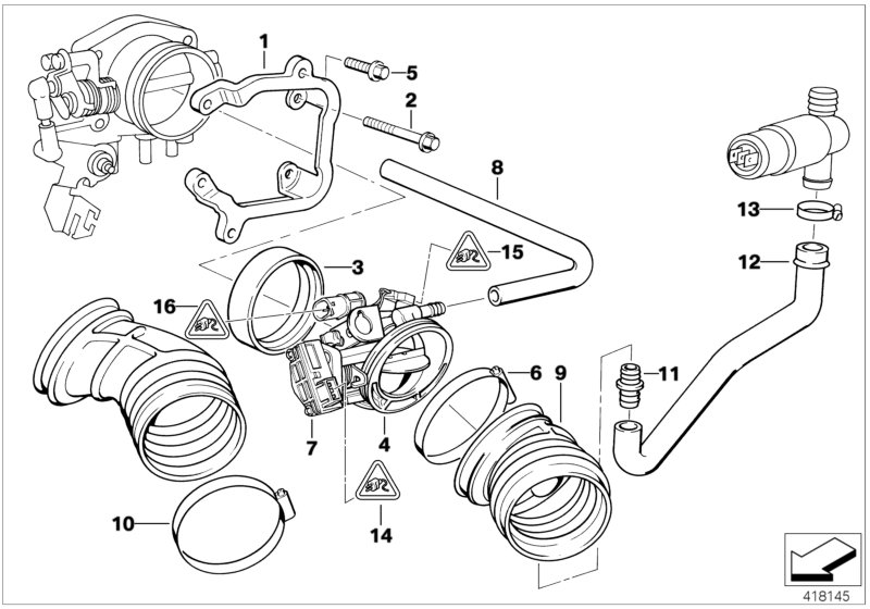 Secondary throttle housing tube ASC