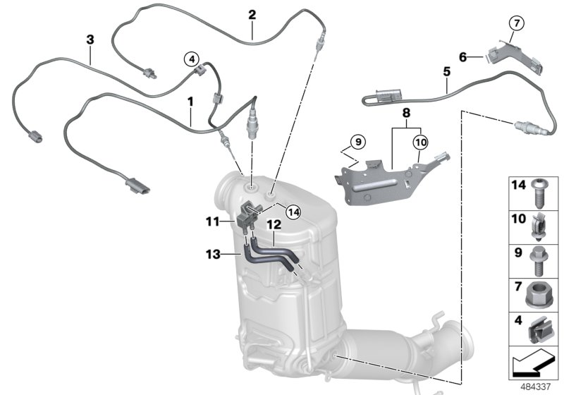 Diesel partic.filt.sens./mount.parts