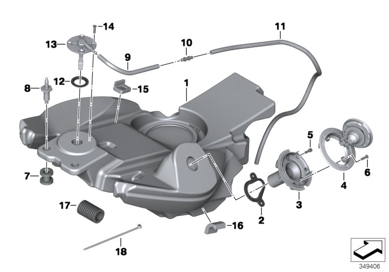 Fuel tank/mounting parts