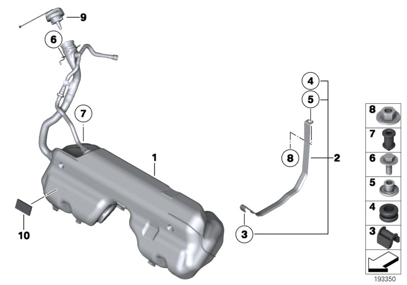 Fuel tank/mounting parts