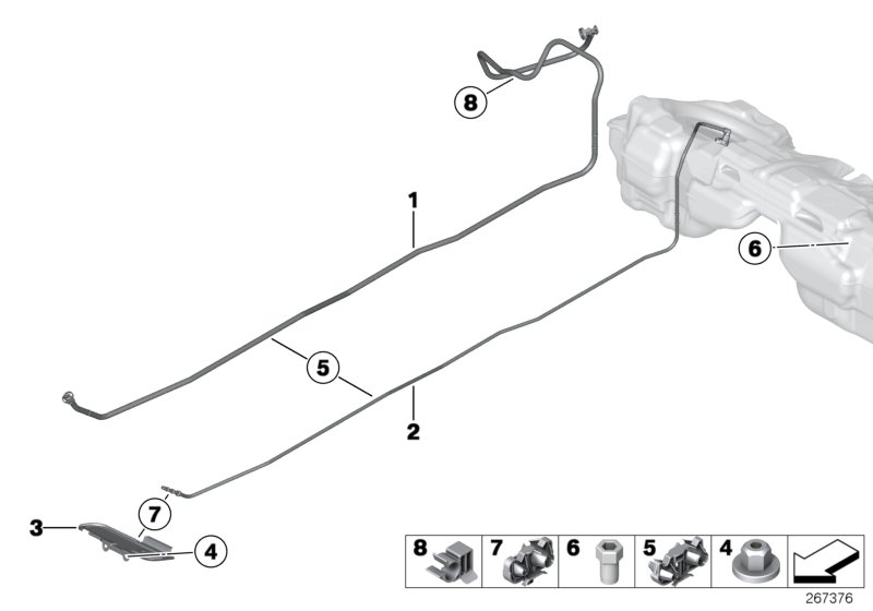 Fuel Pipe and Mounting Parts