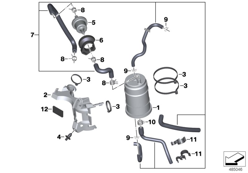 Activated Charcoal Filter/mounting parts