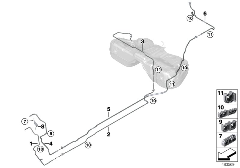 Fuel Pipe and Mounting Parts