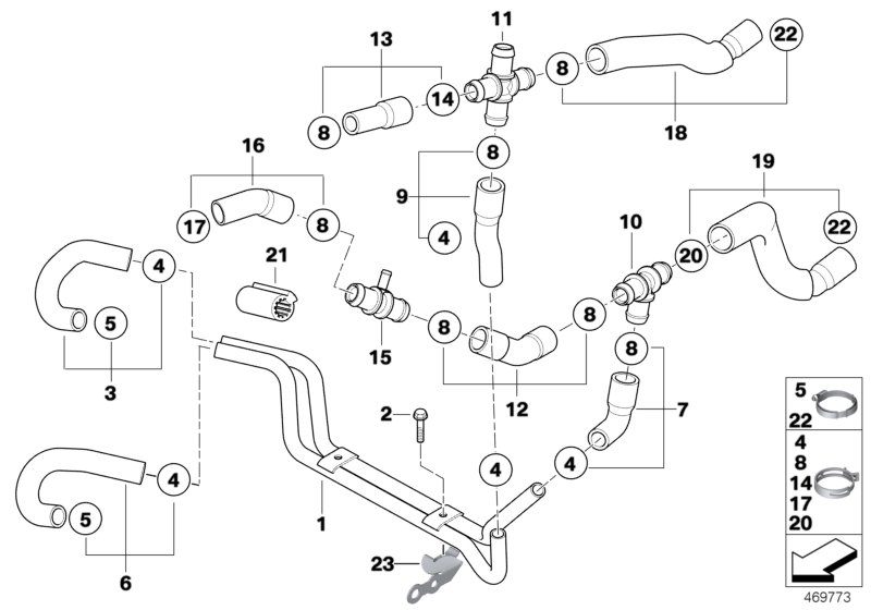 Cooling system - water hoses